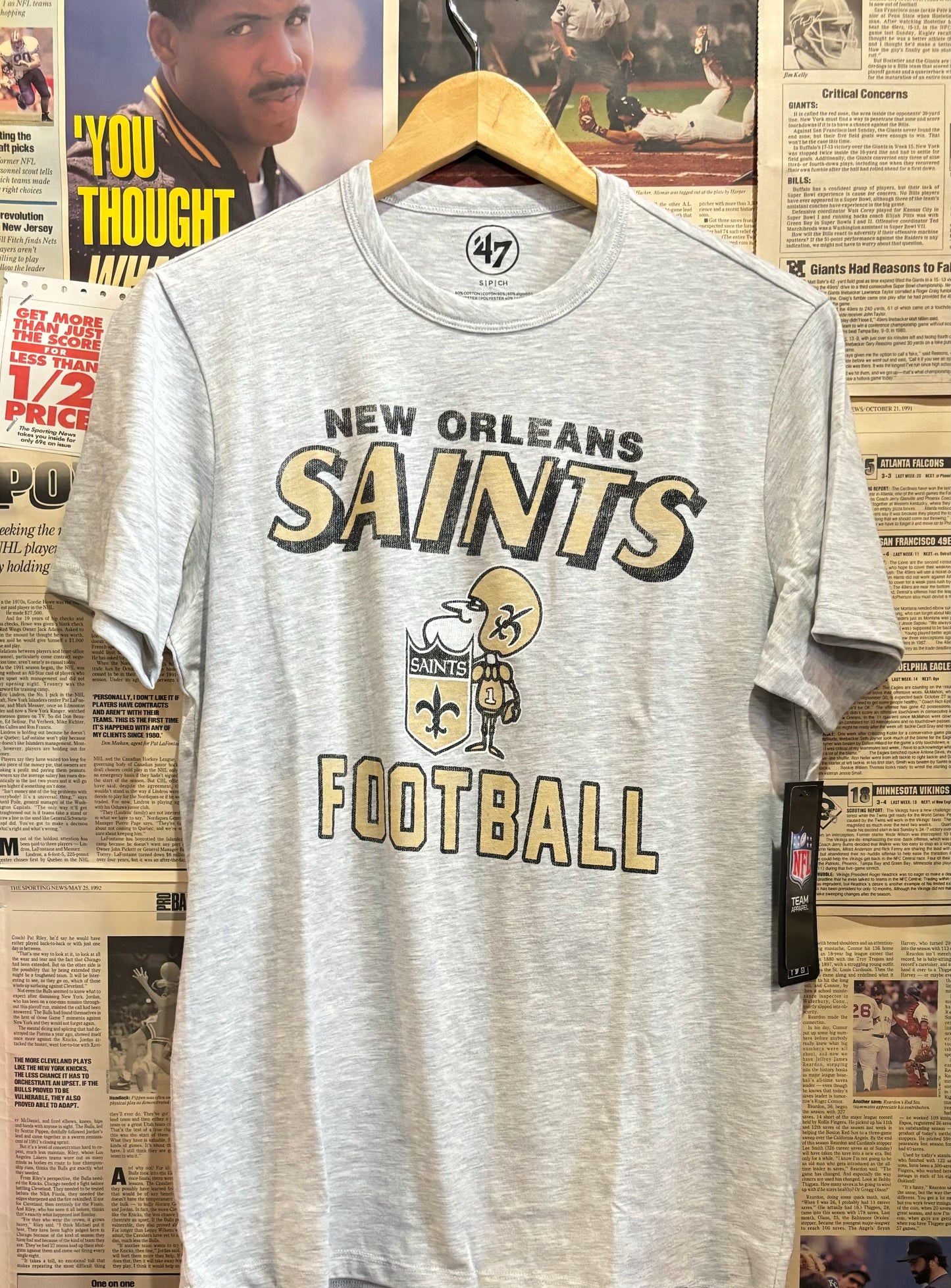 New Orleans Saints Classic Throwback Tee - 47’ Brand (Grey)
