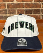 Milwaukee Brewers Pinstripe Snapback Hat - 47 Brand