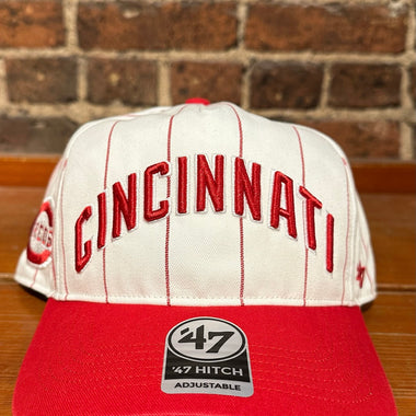 Cincinnati Reds Pinstripes Snapback Hat - 47 Brand